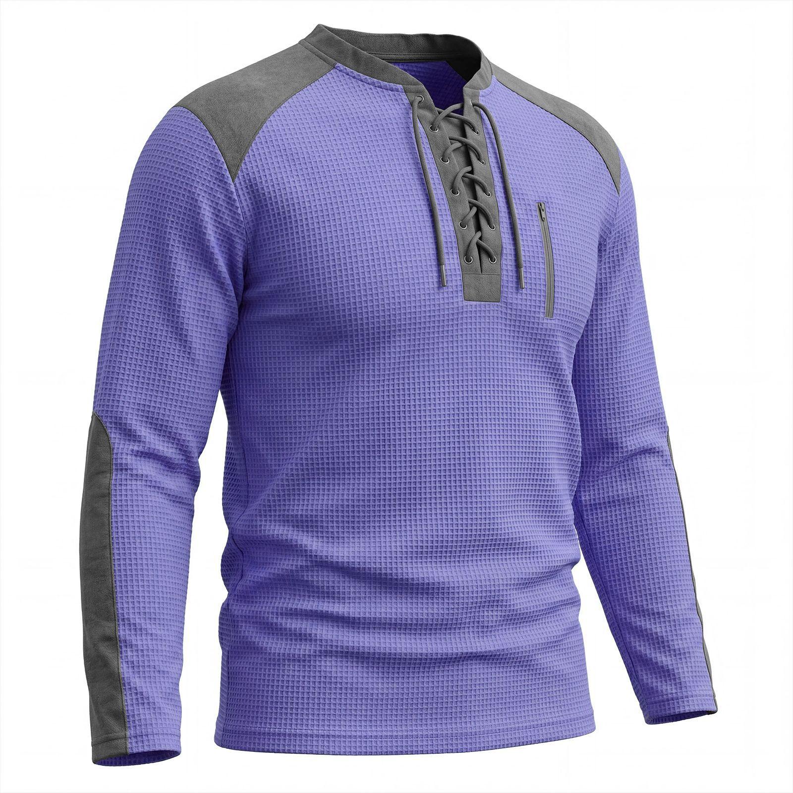 Mens Color-Block Long-Sleeve Sports Sweatshirt 11