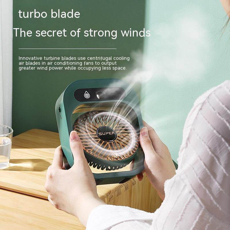 Air Conditioning Fan Desk Misting Fan Air Cooler Cooling USB Rechargeable Humidifier Portable Spray Fan With 3 Wind Speeds Mist Fan For Home 8