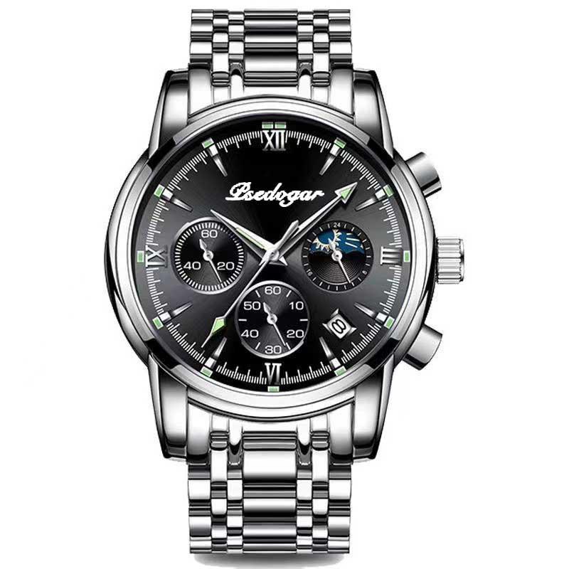 Men's Multi-functional Fashion Quartz Business Steel Belt Wrist Watch 21
