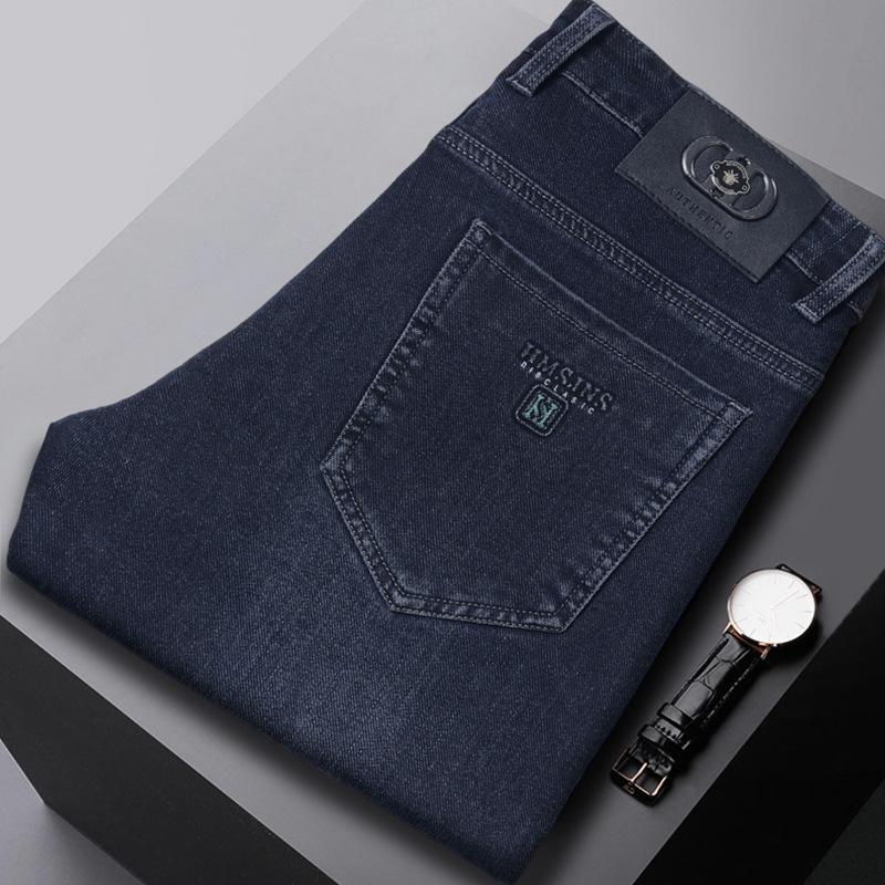 High-end Mens Straight-leg, Relaxed-fit, Plus-size Business Casual Jeans 7