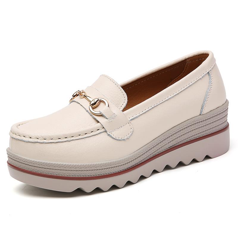 Slip-on Oversized Shoes Comfortable All-match Leather Shoes For Women 7