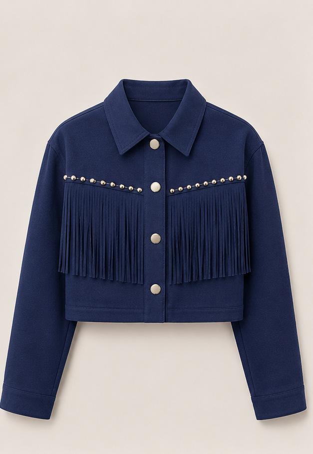 Fringe Faux Suede Short Womens Jacket 10