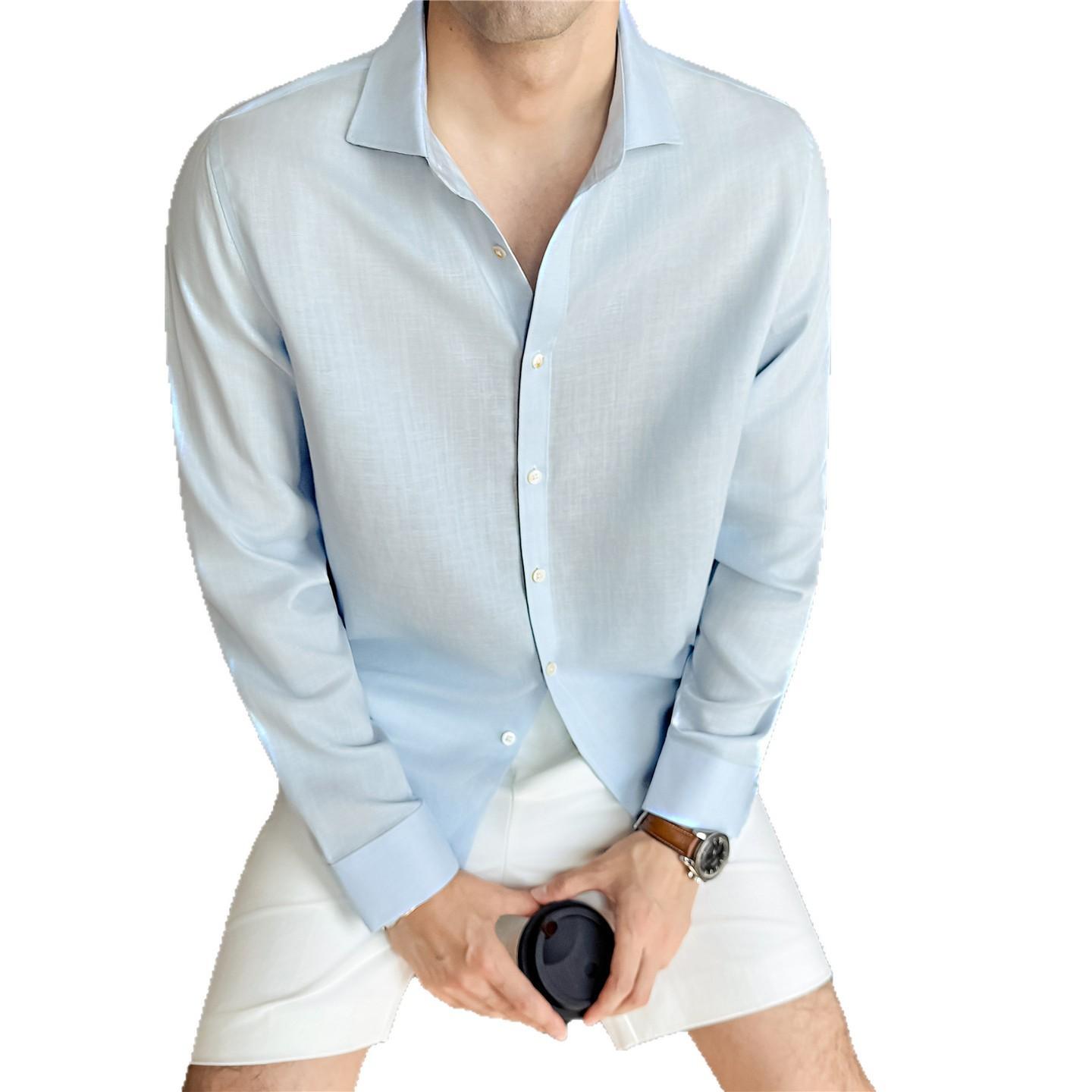 Lyocell-linen-cotton Blend Summer Square-neck Shirt 4