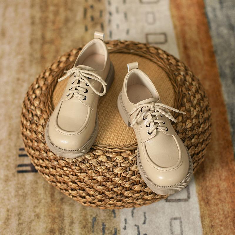 Versatile Soft-soled British-style Lace-up Leather Shoes For Women 3