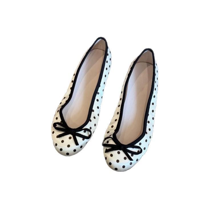Polka-Dot Bowtie Flat Shoes For Women 5