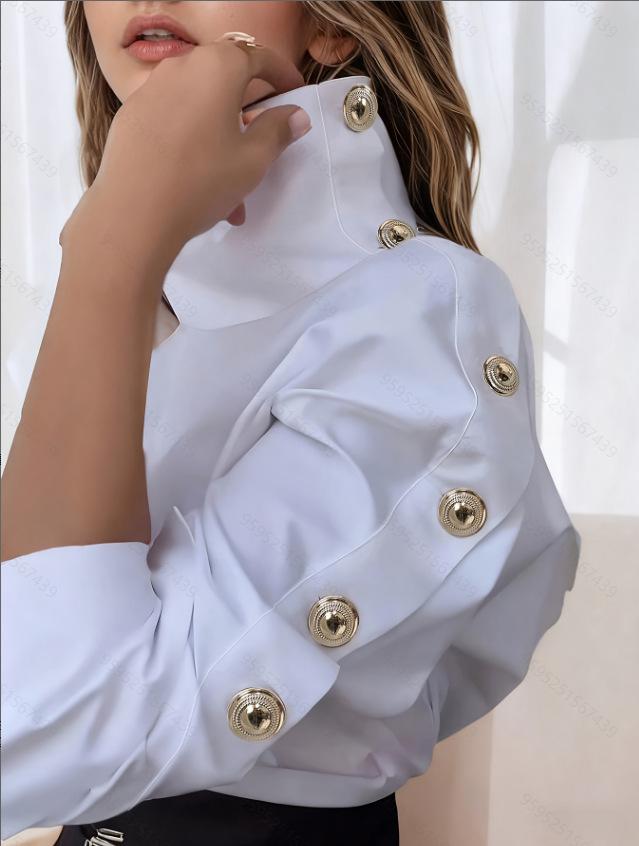 Striped Long-sleeve Casual Shirt For Women 7