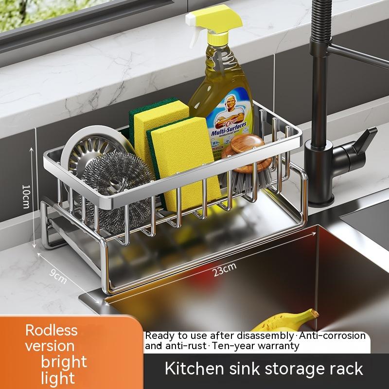 Rag Rack Kitchen Shelf Sink Drainage Basket Sub-table Multi-functional 13