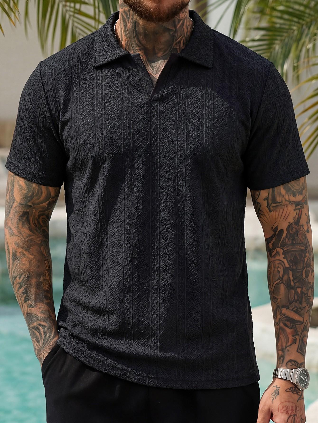Summer New Arrival Mens Jacquard Polo Shirt 3