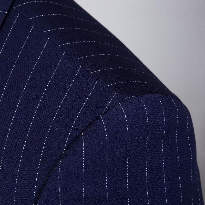 Mens Fashionable And Versatile Striped Three-piece Suit 3