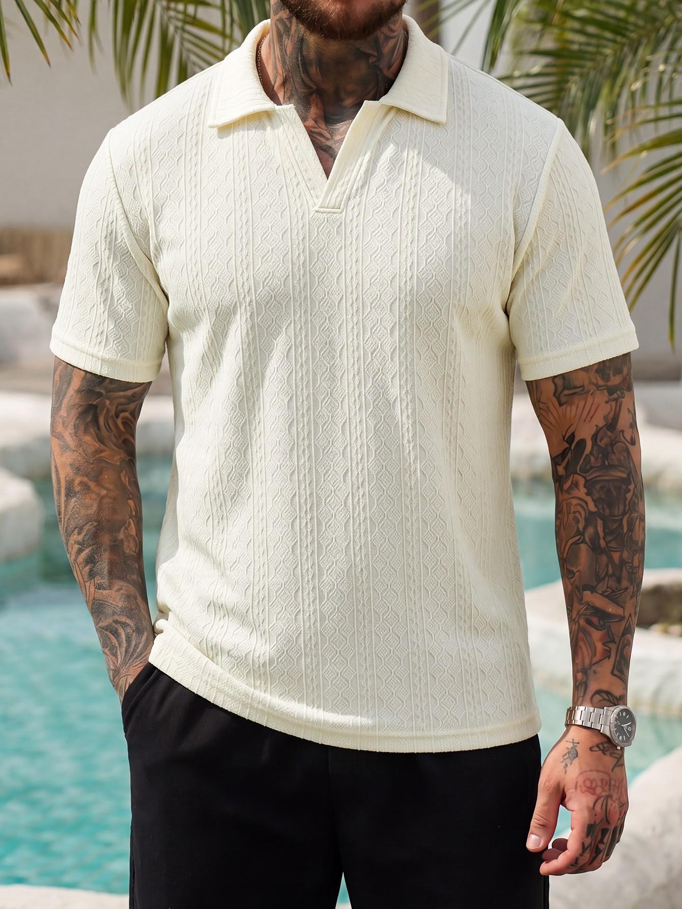 Summer New Arrival Mens Jacquard Polo Shirt 4