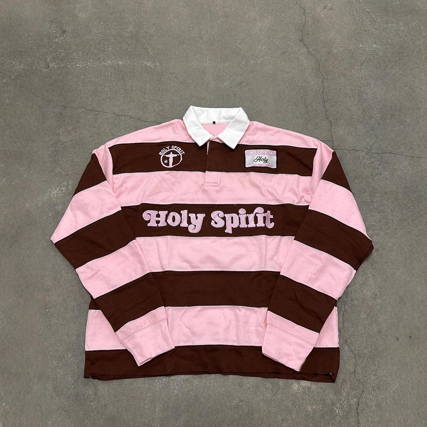 Retro Striped T-shirt With Letter Embroidery Top 3
