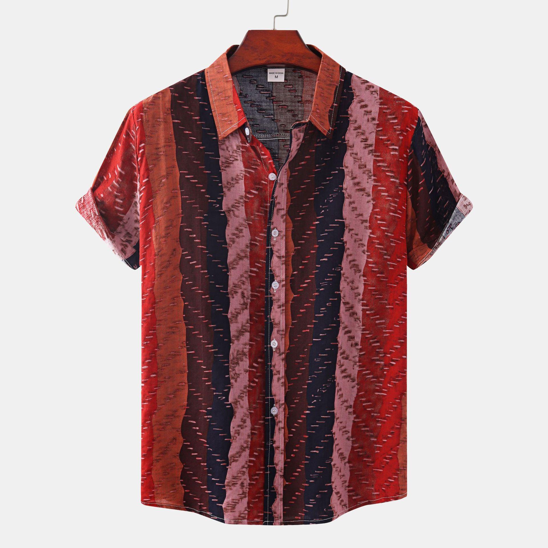 African Ethnic-Style Casual Short-Sleeve Printed Shirt