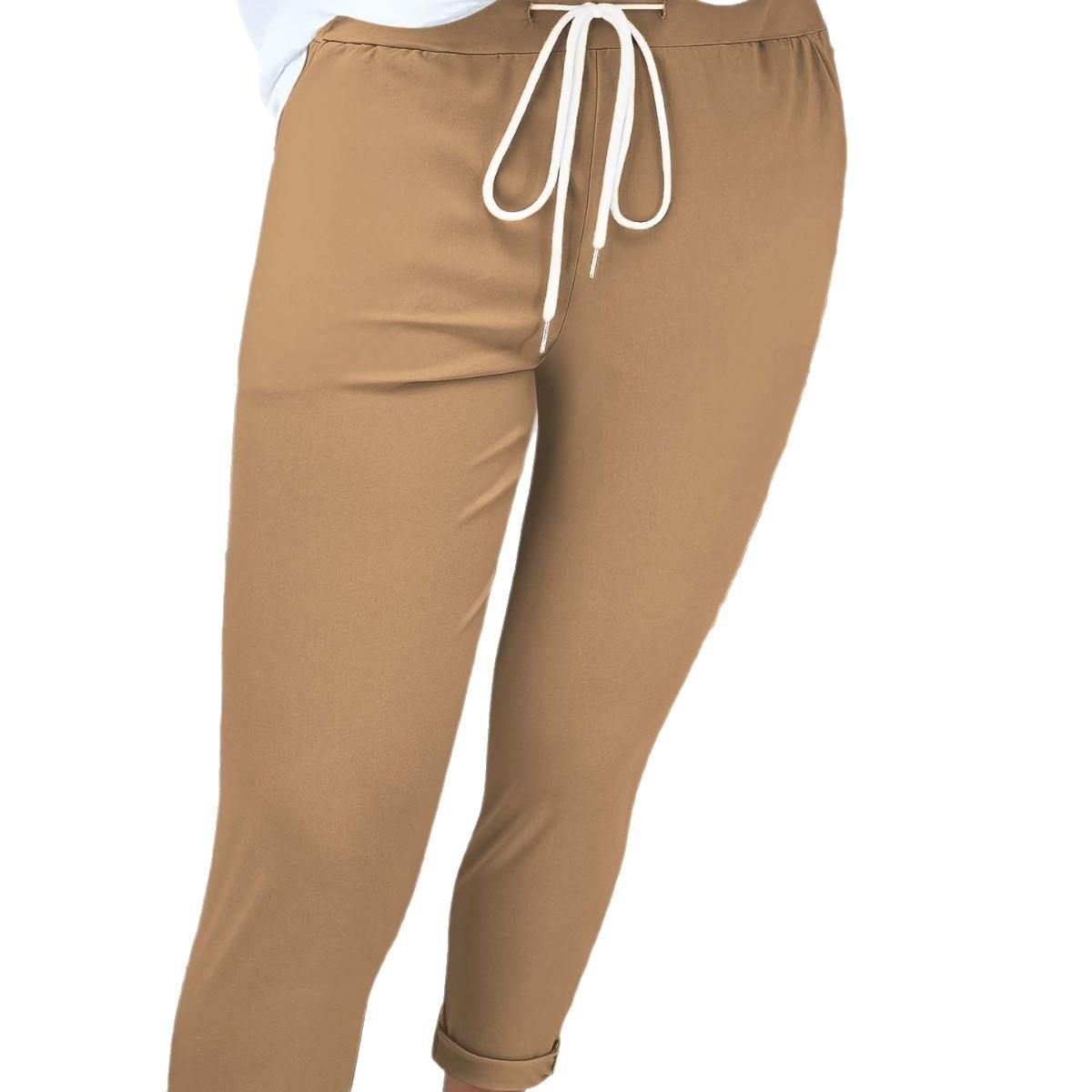 Womens Ankle-cuffed Solid-color Versatile Chic Casual Trousers 5