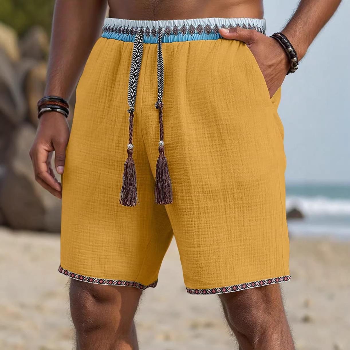 Loose-fitting Breathable Beach Pants With A Trendy Ethnic-style Drawstring Design 4