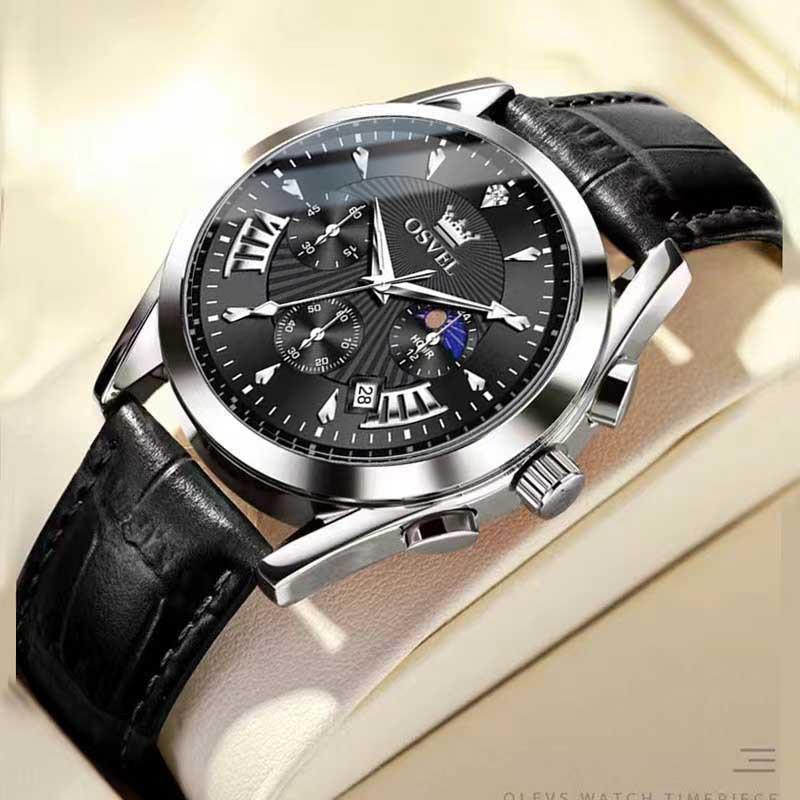 Men's Multi-functional Fashion Quartz Business Steel Belt Wrist Watch 19