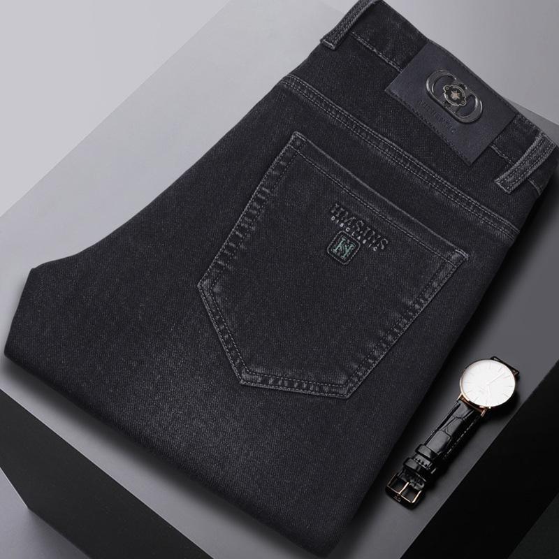 High-end Mens Straight-leg, Relaxed-fit, Plus-size Business Casual Jeans