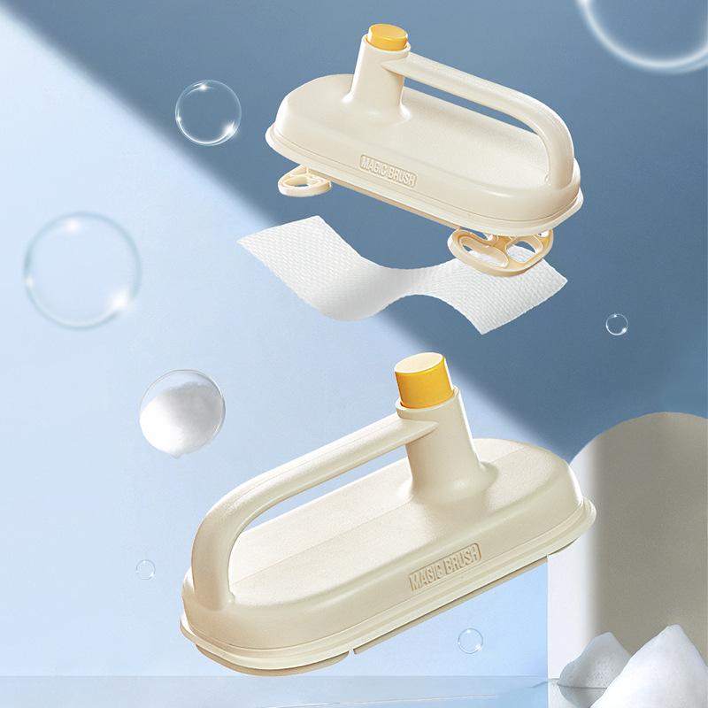 Kitchen Bathroom Toilet Cleaning Magic Brush Glass Wall Cleaning Bath Brush Handle Cleaning Rag Ceramic Window Slot Clean Brush Kitchen Gadgets 3