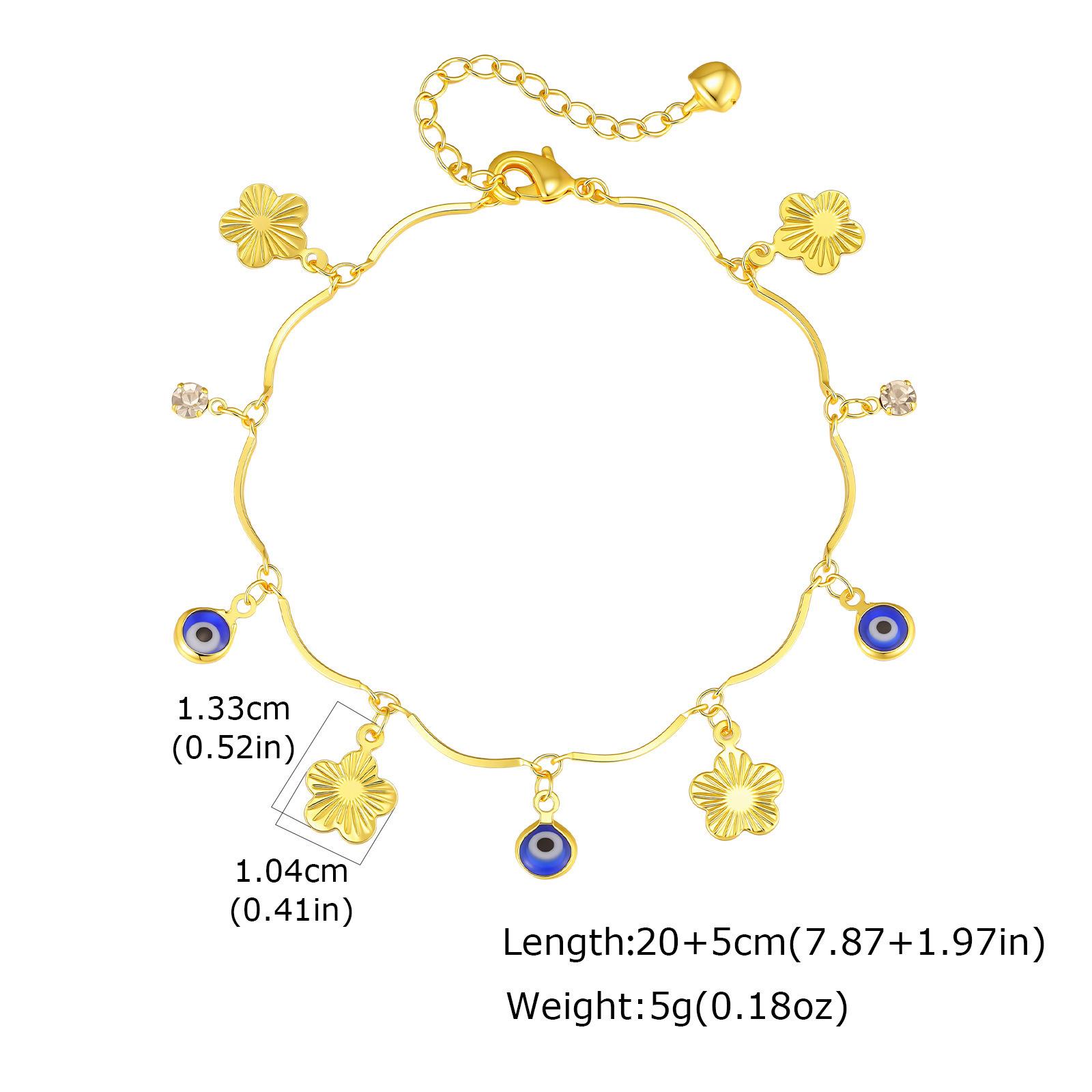 Resort-style Copper Devil-eye Butterfly Zircon Anklet 7