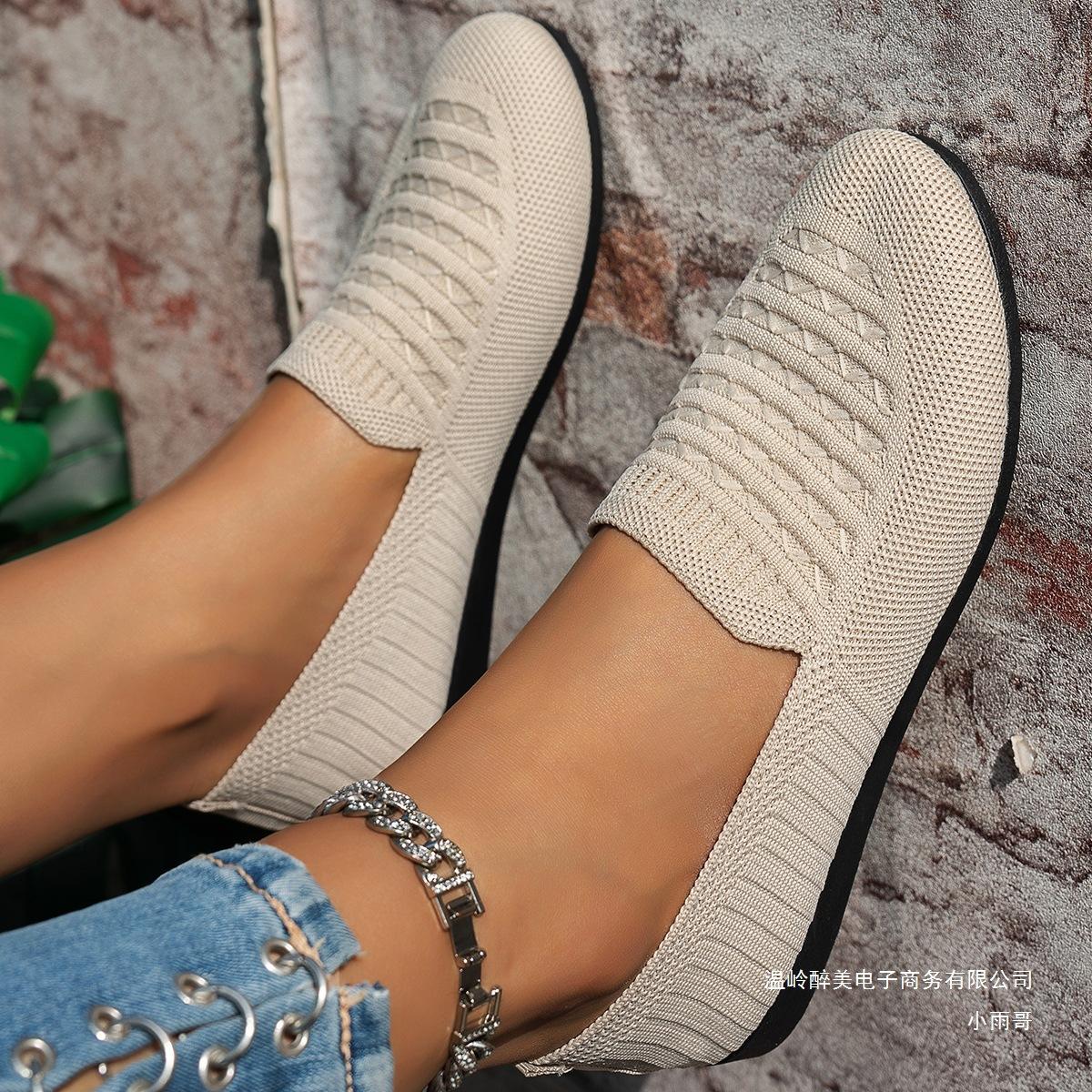 Plus-size Breathable Low-cut Knit Shoes For Women 4