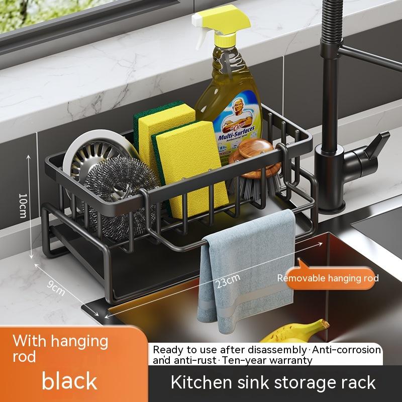 Rag Rack Kitchen Shelf Sink Drainage Basket Sub-table Multi-functional 7