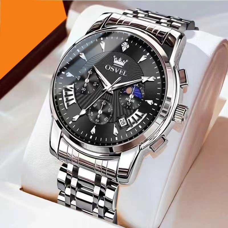 Men's Multi-functional Fashion Quartz Business Steel Belt Wrist Watch 11