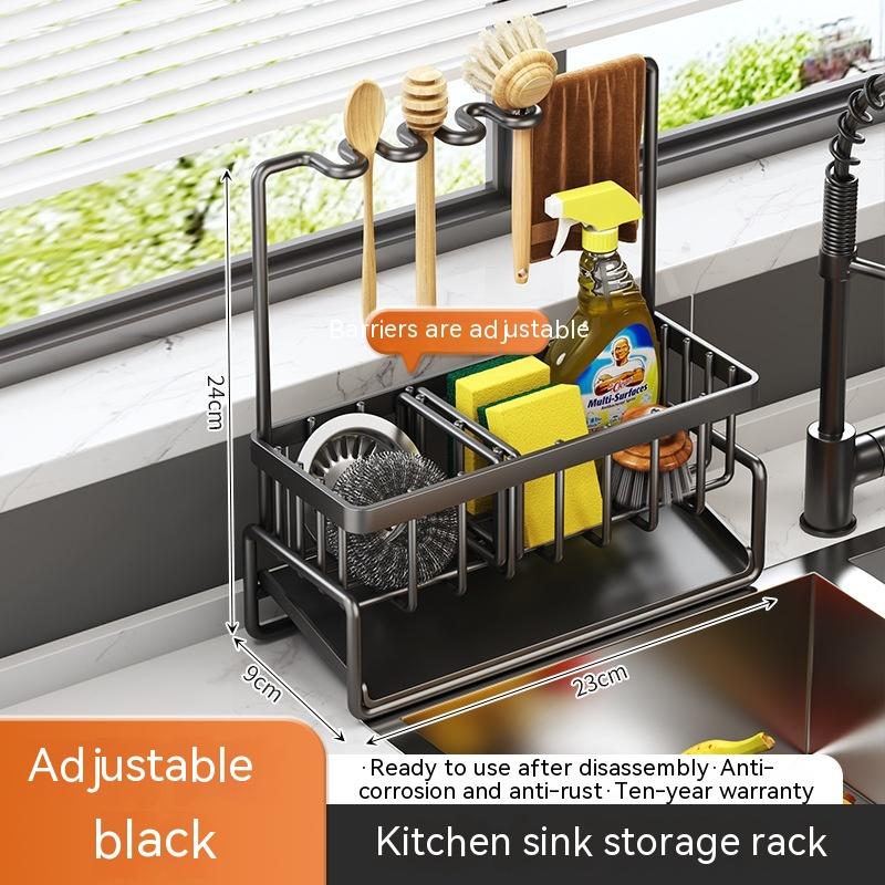 Rag Rack Kitchen Shelf Sink Drainage Basket Sub-table Multi-functional 14