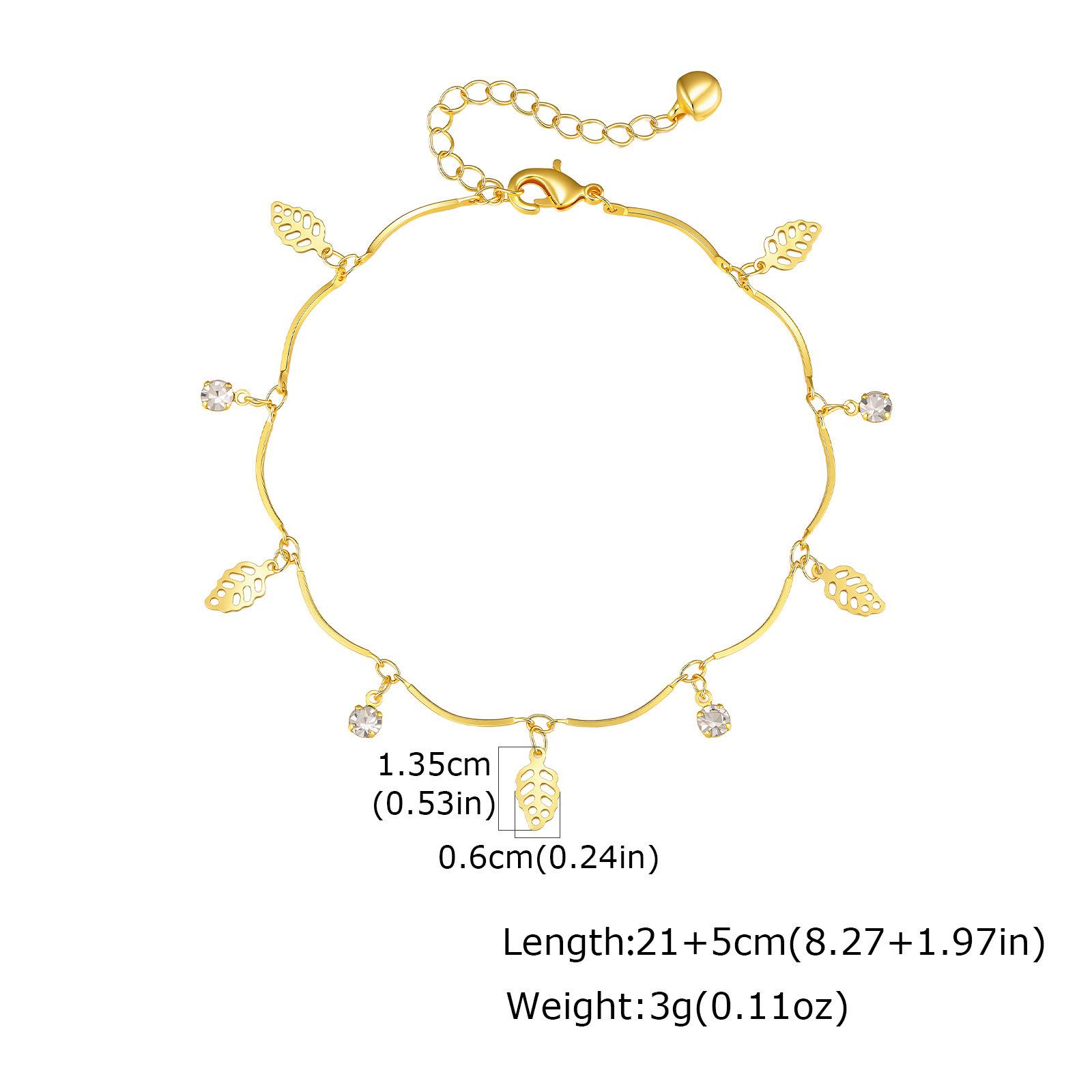 Resort-style Copper Devil-eye Butterfly Zircon Anklet 10