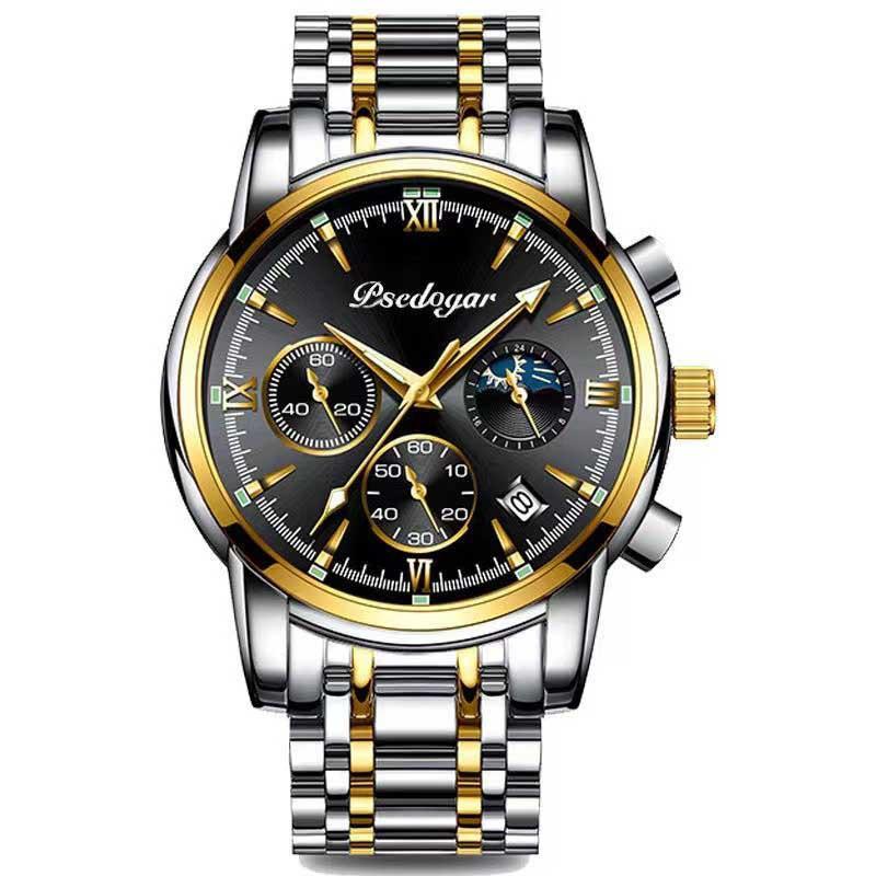 Men's Multi-functional Fashion Quartz Business Steel Belt Wrist Watch 25