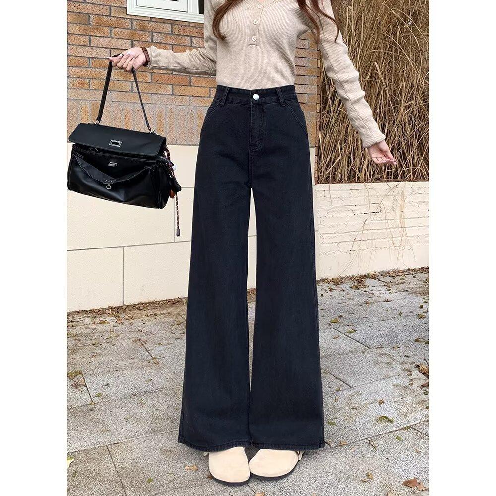 Black High Waisted Wide Leg Jeans 3