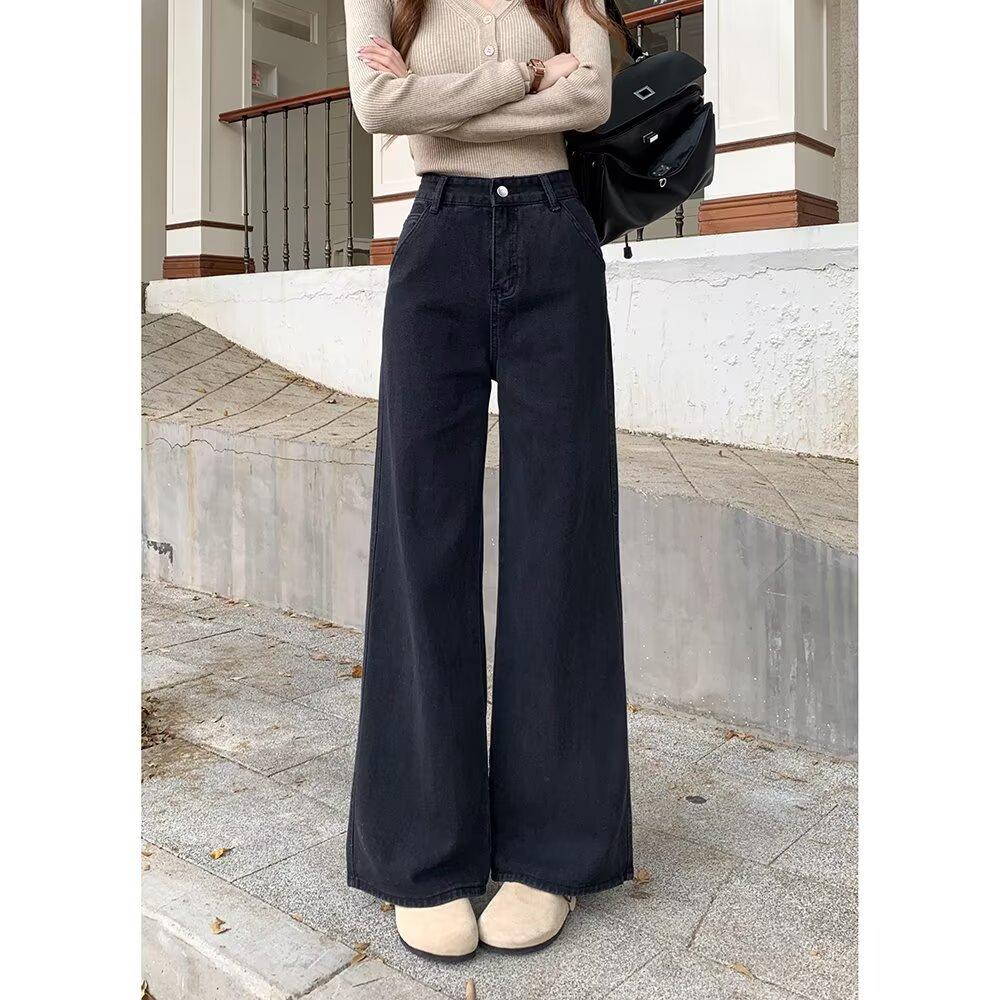 Black High Waisted Wide Leg Jeans
