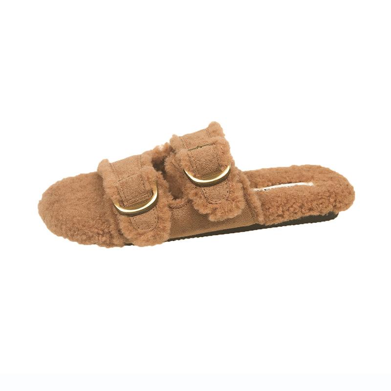 Flat Soled Lambswool Birkie Slippers For Women 6