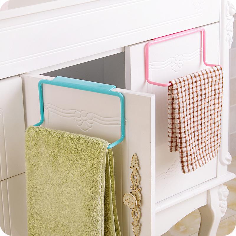 Cabinet Door Back Single-Rod Towel Rack Plastic Seamless Rag Rack Towel Bar 3