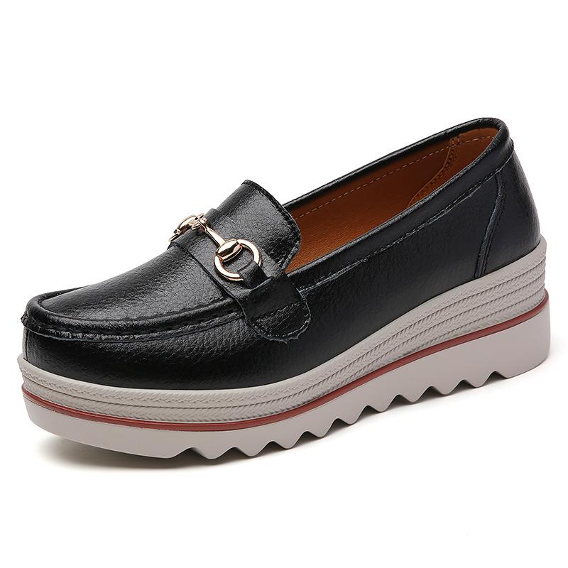 Slip-on Oversized Shoes Comfortable All-match Leather Shoes For Women 3