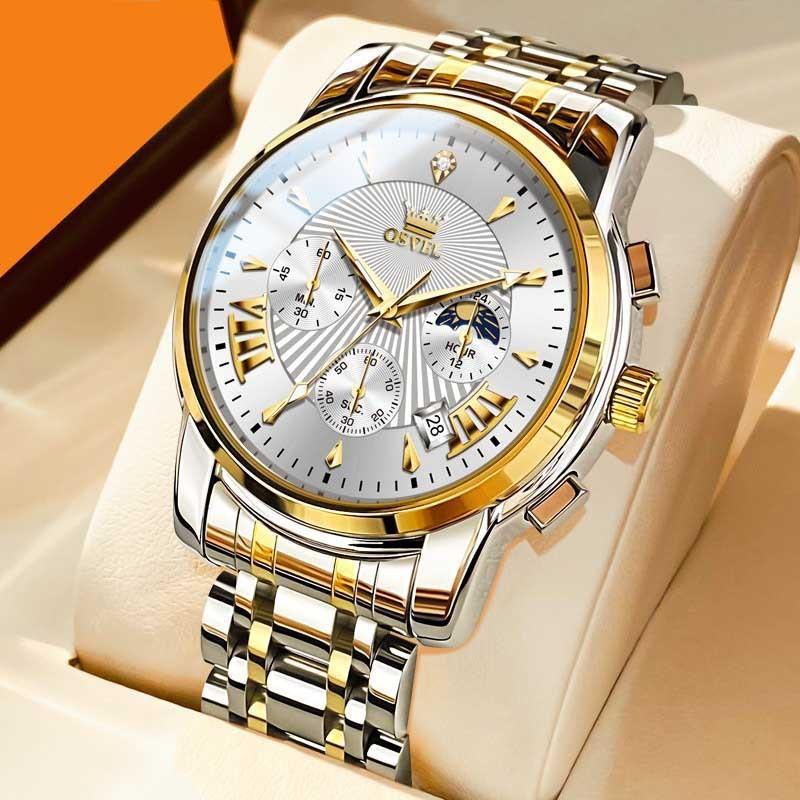 Men's Multi-functional Fashion Quartz Business Steel Belt Wrist Watch 13