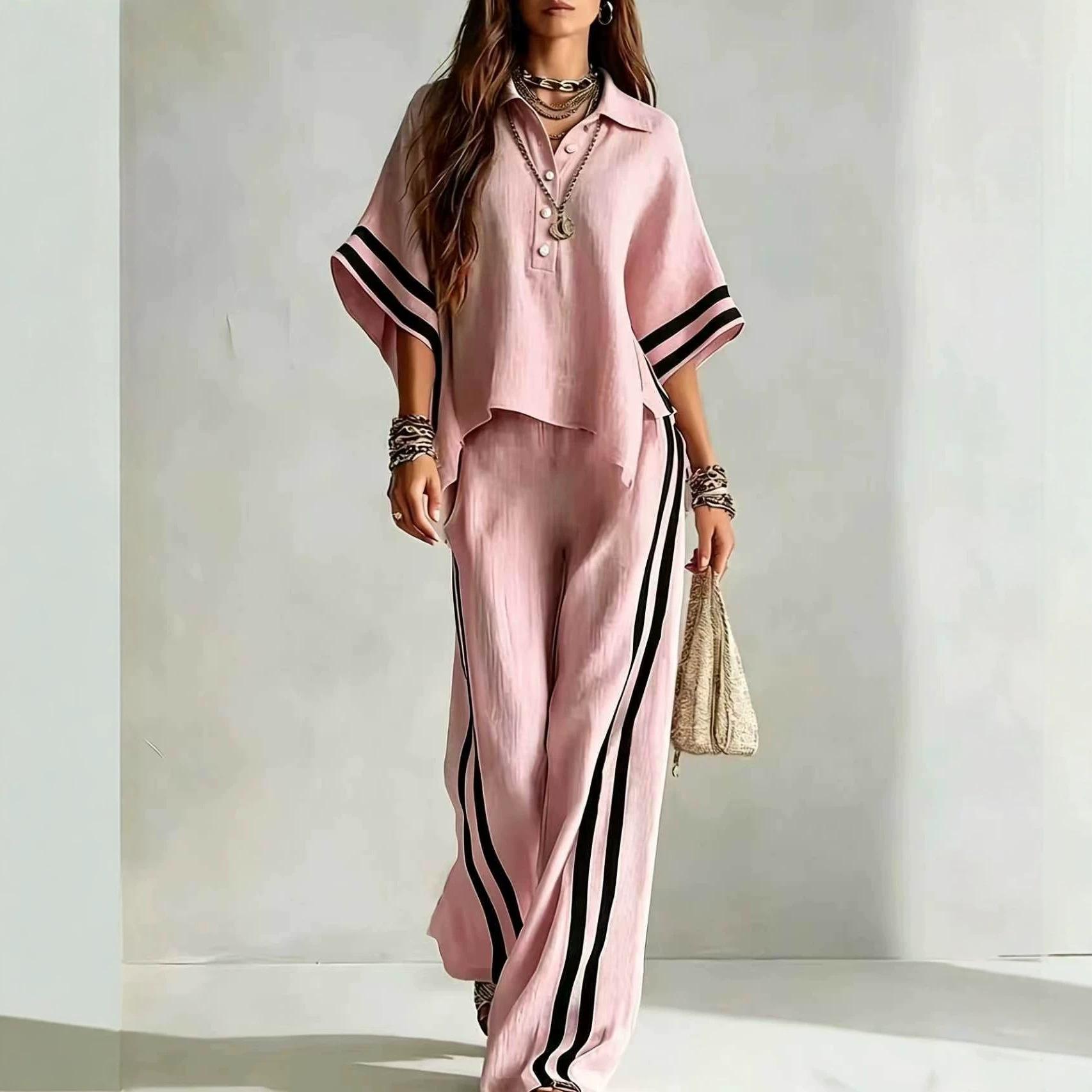 Short-sleeve Shirt And Loose-fitting Trousers Two-piece Set 4