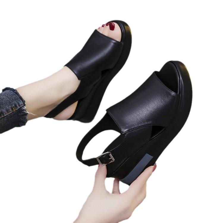 Women's Platform Wedge Shoes - Fishmouth Style Summer Sandals 5