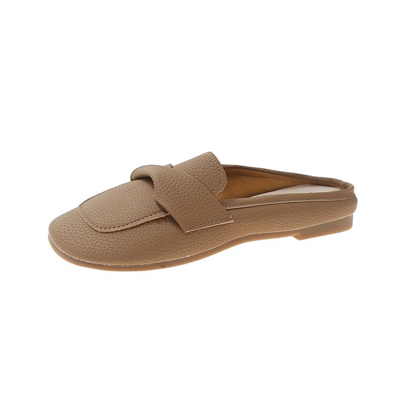 Closed Toe Loafers Half Slippers Women Soft Bottom Heel Grandma Shoes Sandals Women 5