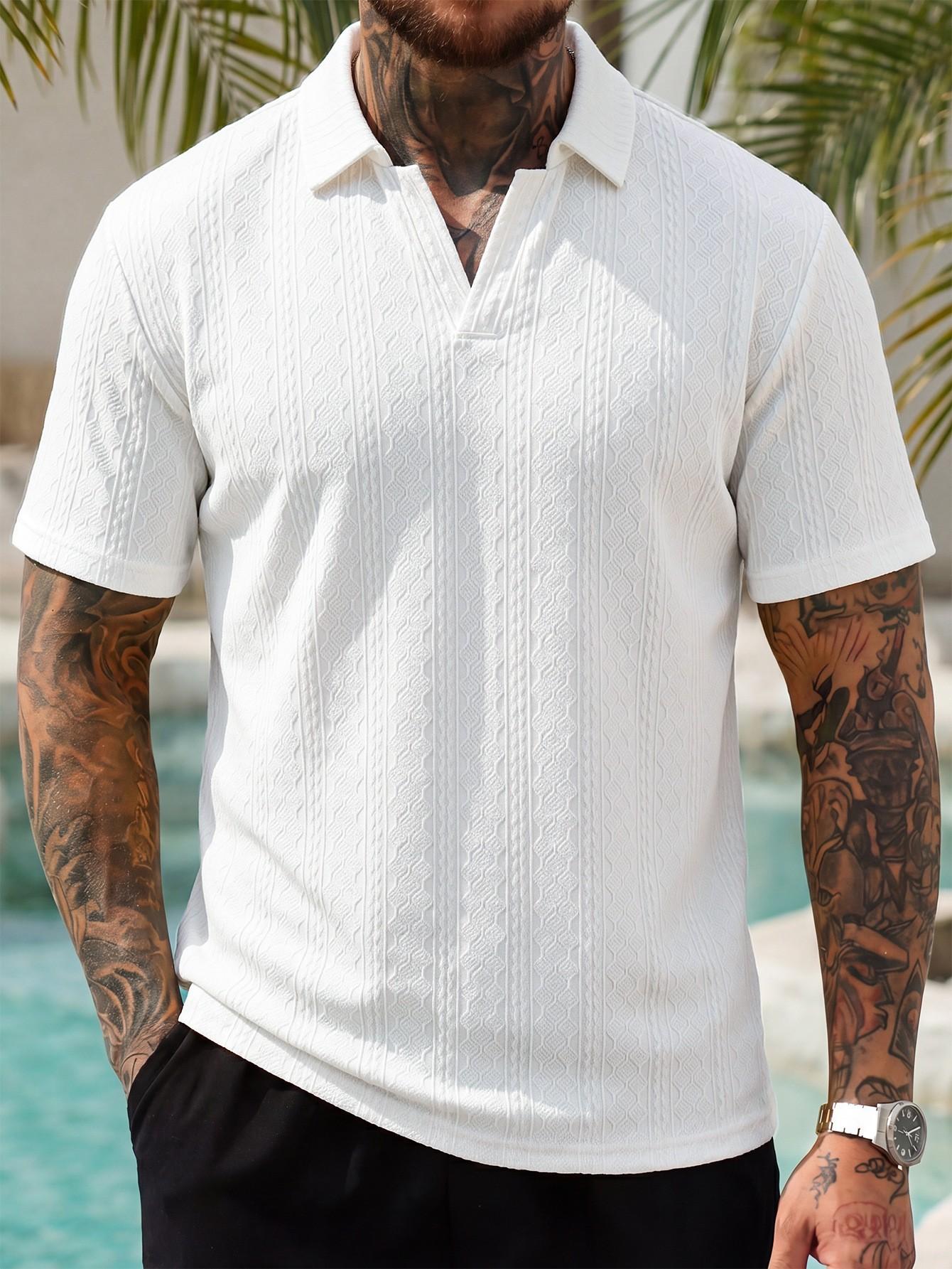 Summer New Arrival Mens Jacquard Polo Shirt 5
