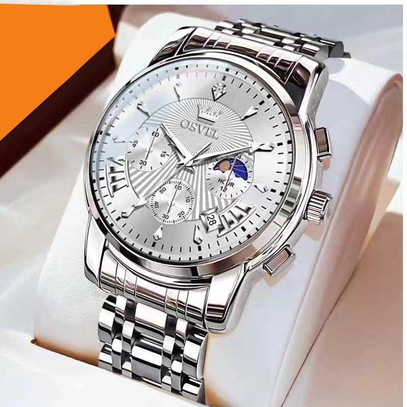 Men's Multi-functional Fashion Quartz Business Steel Belt Wrist Watch 3