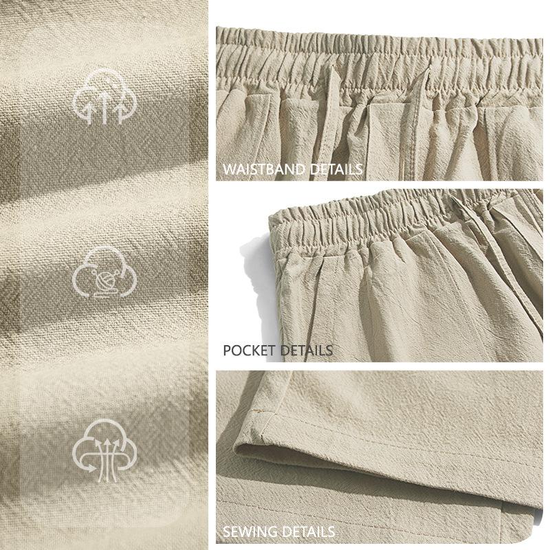 Men's Simple Cotton-Linen Loose-Flowing Wide-Leg Casual Instagram-Style Trousers 3