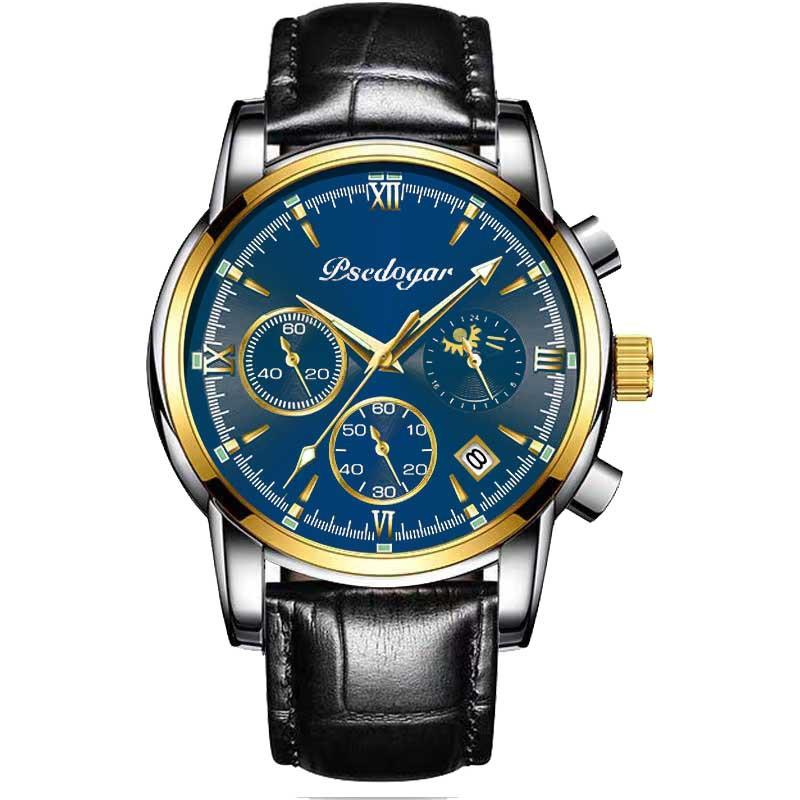 Men's Multi-functional Fashion Quartz Business Steel Belt Wrist Watch 32