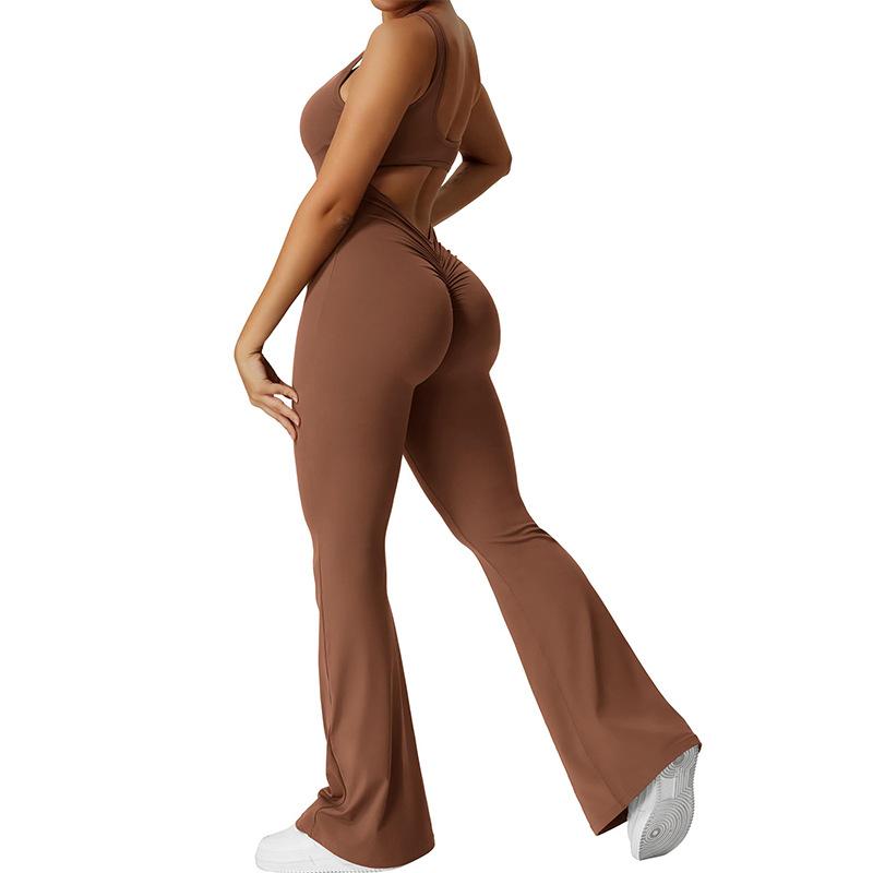 Slim Fit Hip Raise Jumpsuit Sexy Backless Exercise Yoga Clothes 7