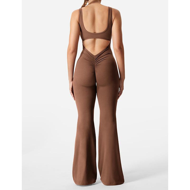 Slim Fit Hip Raise Jumpsuit Sexy Backless Exercise Yoga Clothes 6