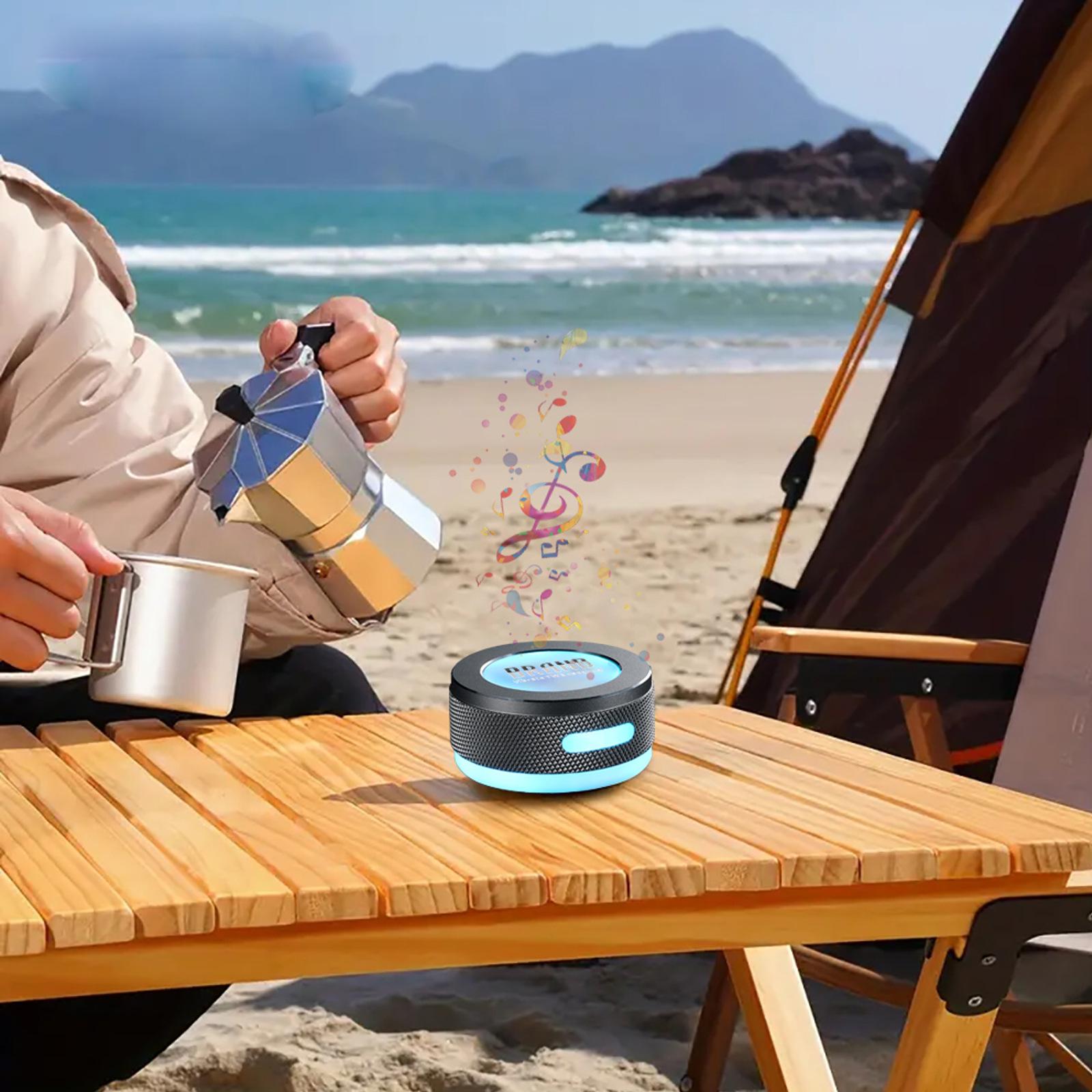 Small Wireless Bone Conduction Speakers Bluetooth Vibration Speaker With Color LED Light Portable Surface Adsorption Speaker 5