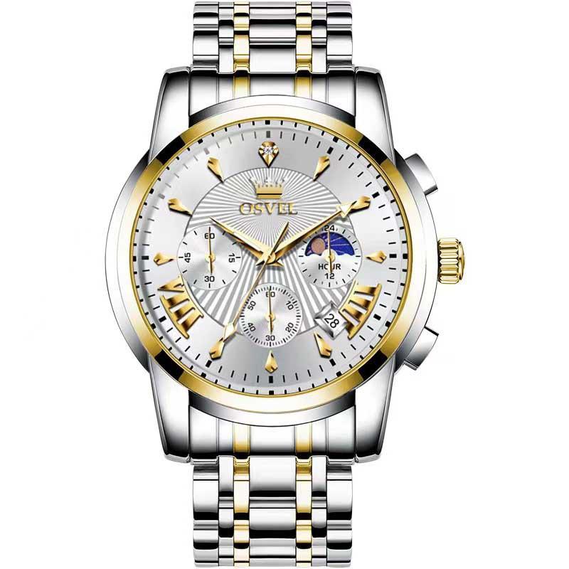 Men's Multi-functional Fashion Quartz Business Steel Belt Wrist Watch 4