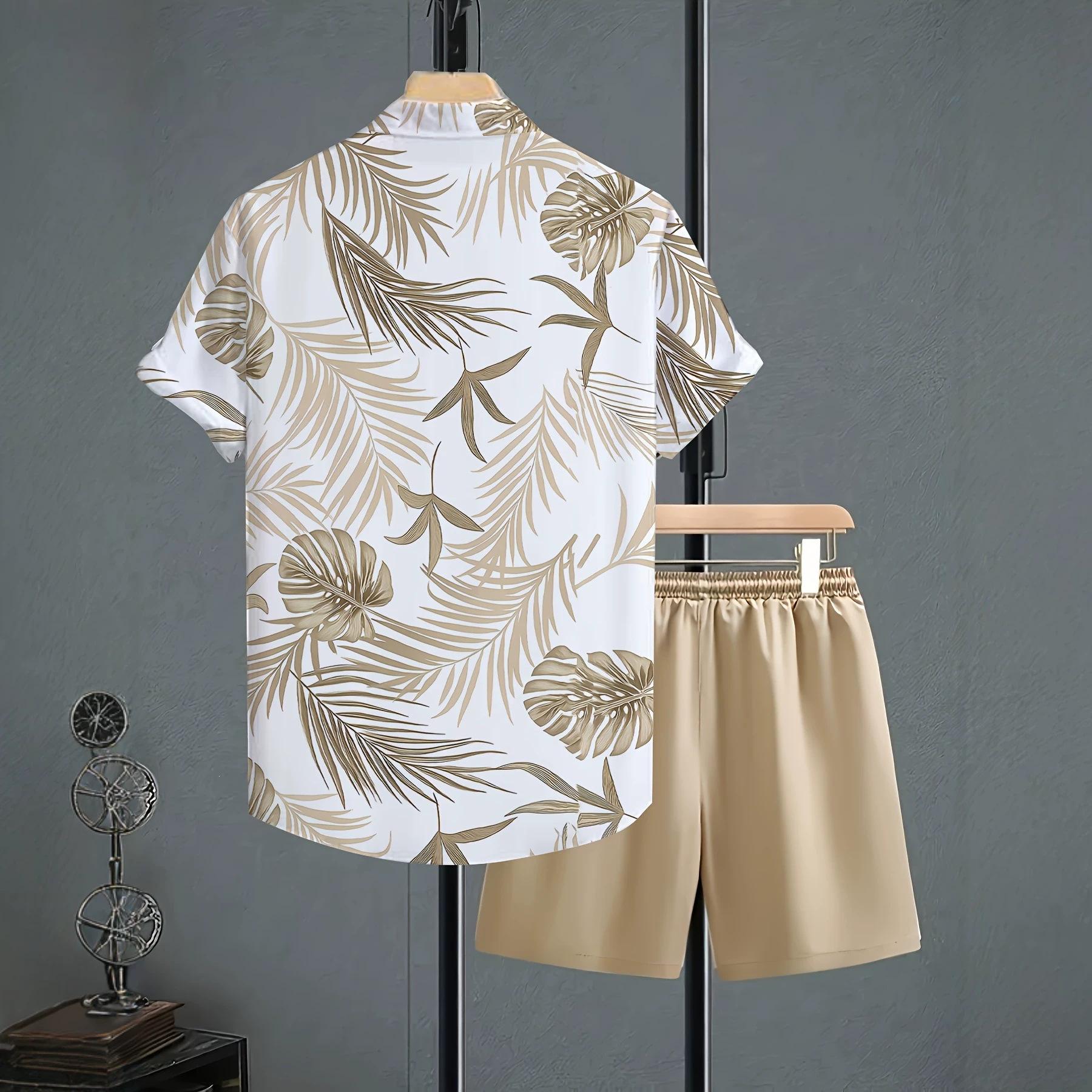 Printed Pattern Lapel Shirt Set 3