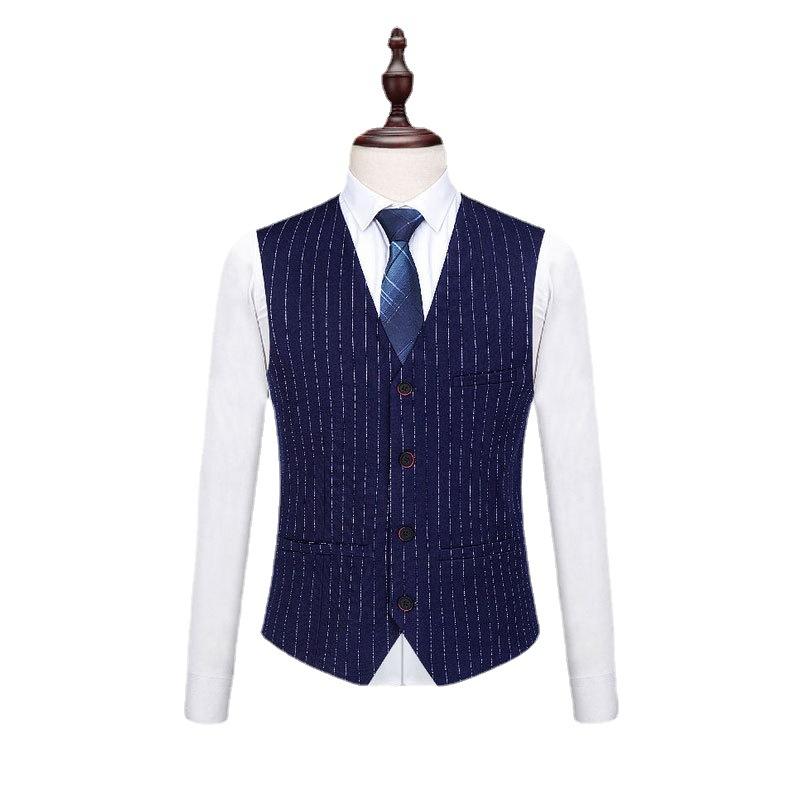 Mens Fashionable And Versatile Striped Three-piece Suit 5