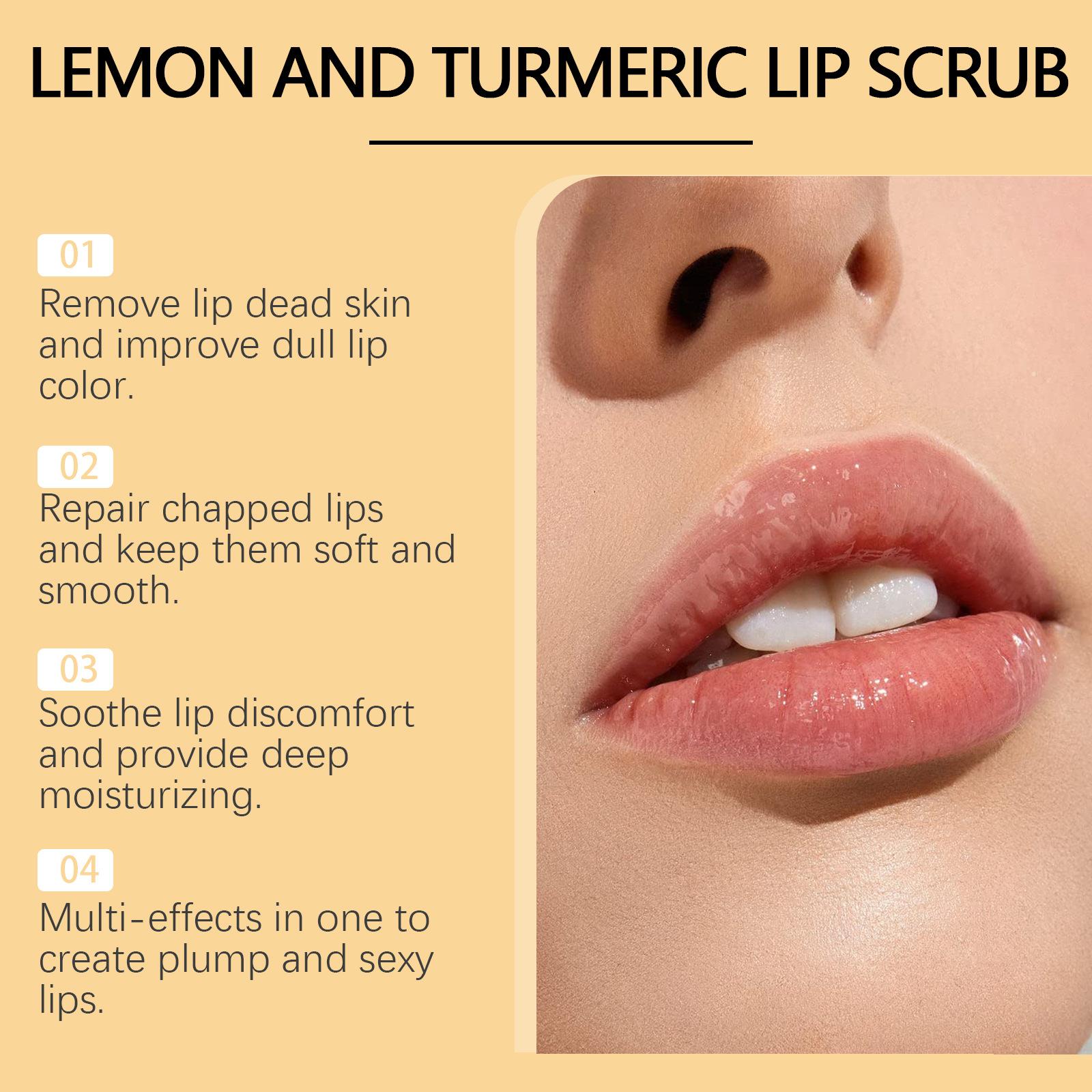 Turmeric Lemon Lip Scrub Cream Moisturizing And Drying 3