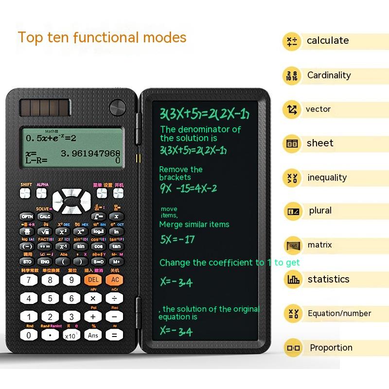 2 In 1 Foldable Scientific Calculators Handwriting Tablet Learning Function Calculator  Foldable Desk Scientific Calculators 6