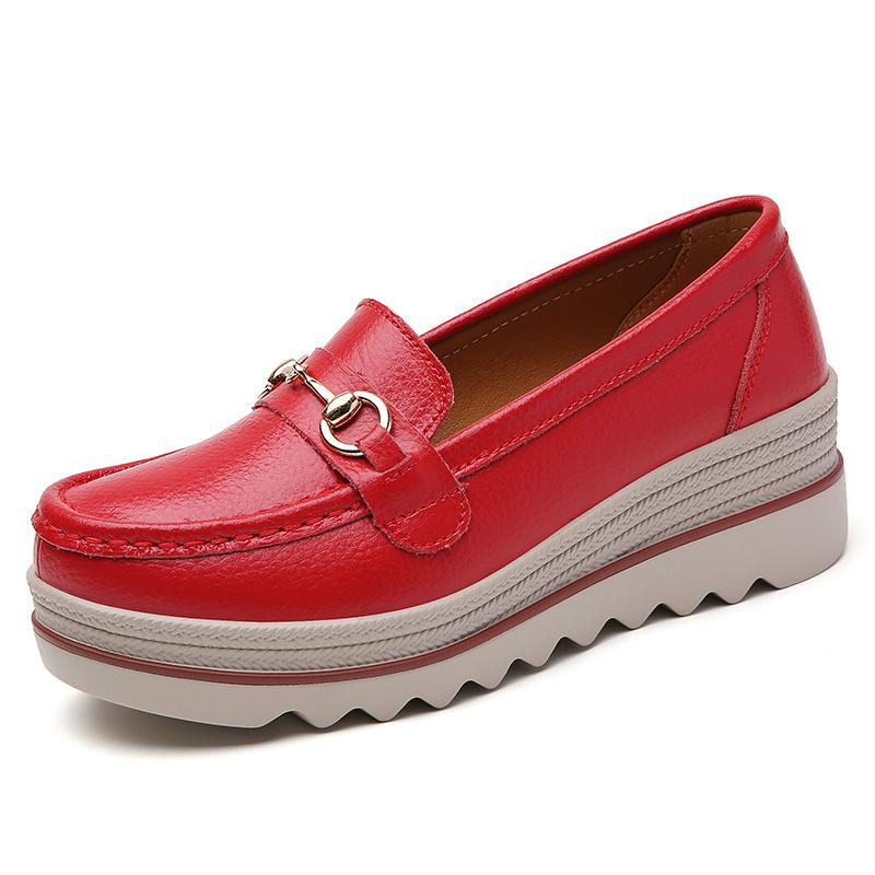Slip-on Oversized Shoes Comfortable All-match Leather Shoes For Women 9